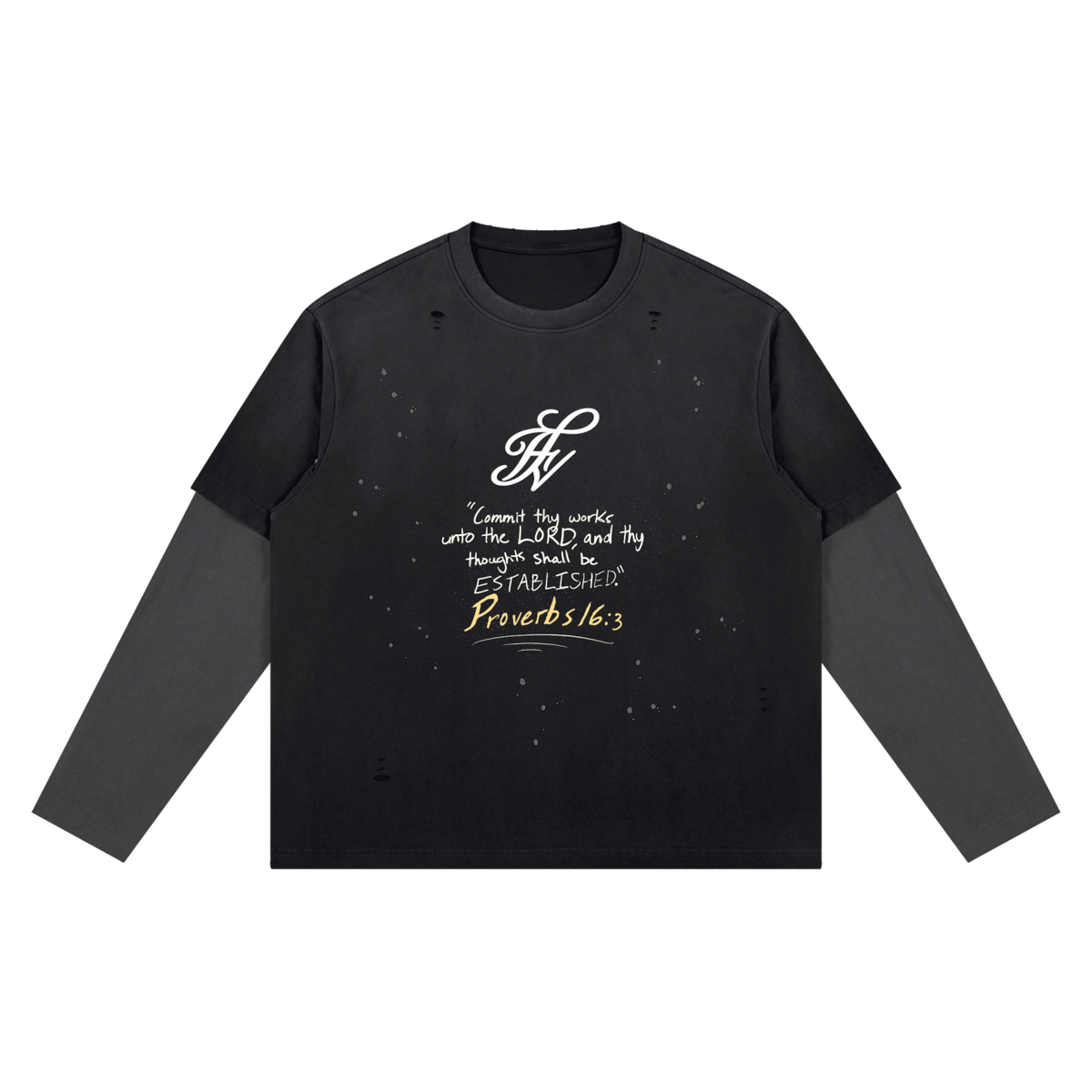 Commit It To The LORD Vintage Wash Distressed Layer T-Shirt