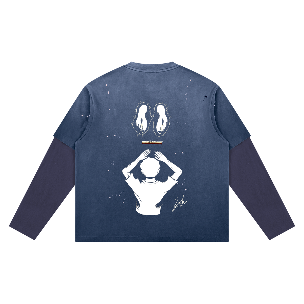 Commit It To The LORD Vintage Wash Distressed Layer T-Shirt