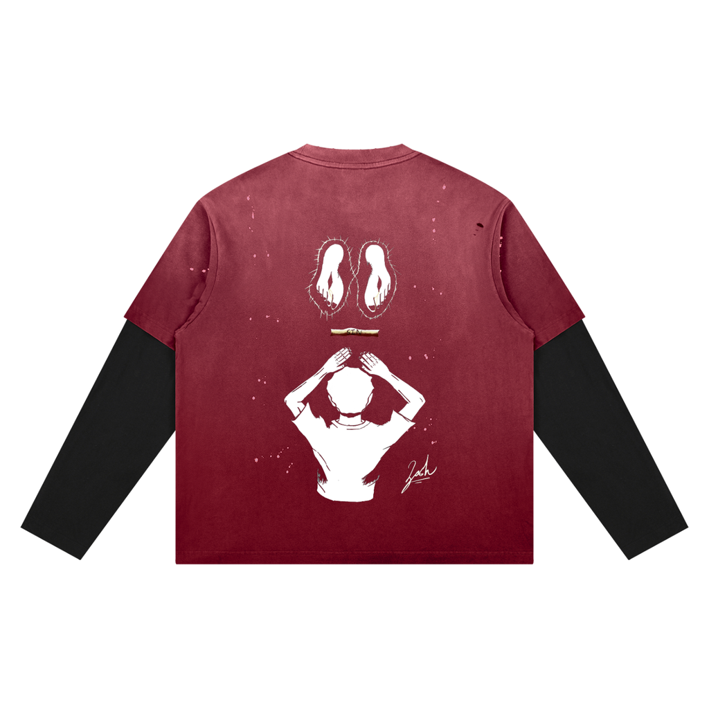 Commit It To The LORD Vintage Wash Distressed Layer T-Shirt