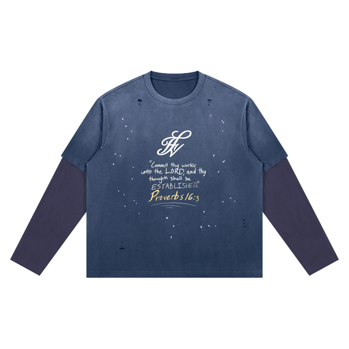 Commit It To The LORD Vintage Wash Distressed Layer T-Shirt