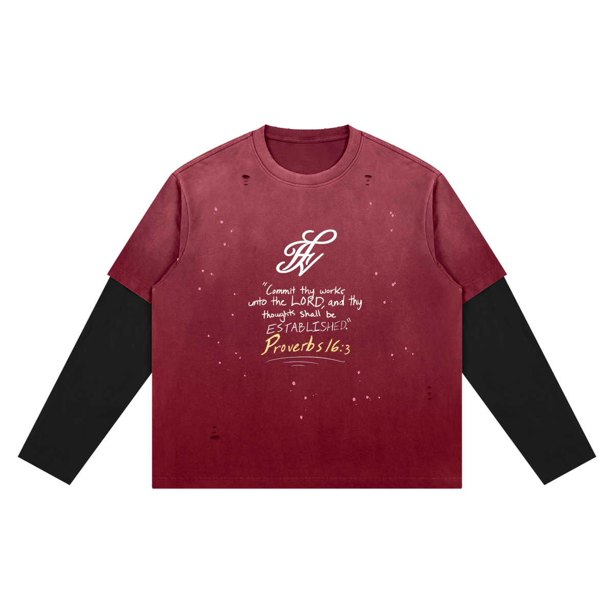 Commit It To The LORD Vintage Wash Distressed Layer T-Shirt